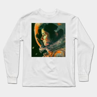 We Are Floating In Space - 45 - Sci-Fi Inspired Retro Artwork Long Sleeve T-Shirt